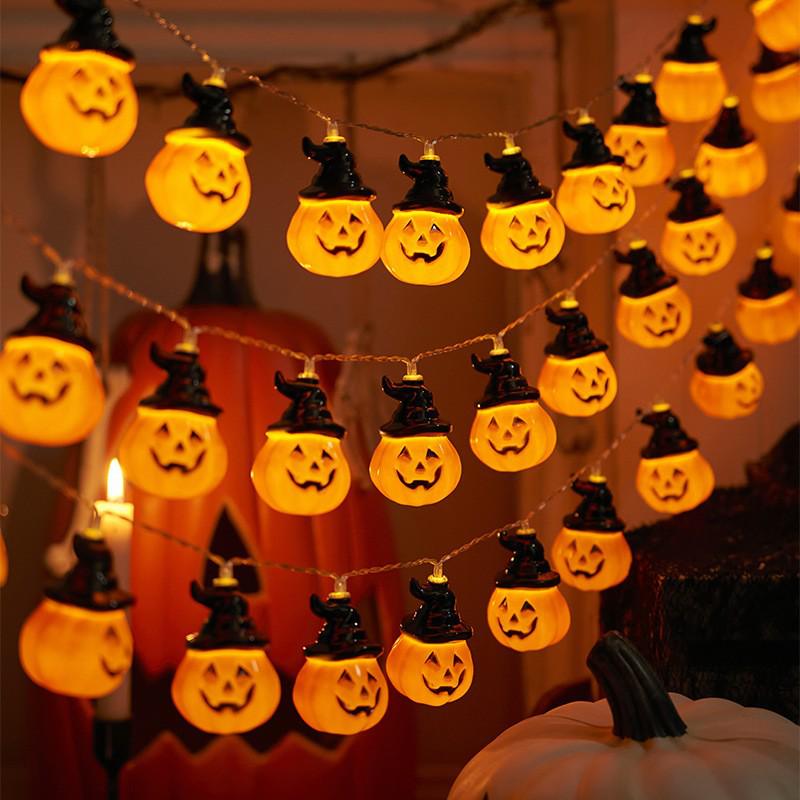 Halloween LED Pumpkin String Lights - Colorful Ghost Festive Decor