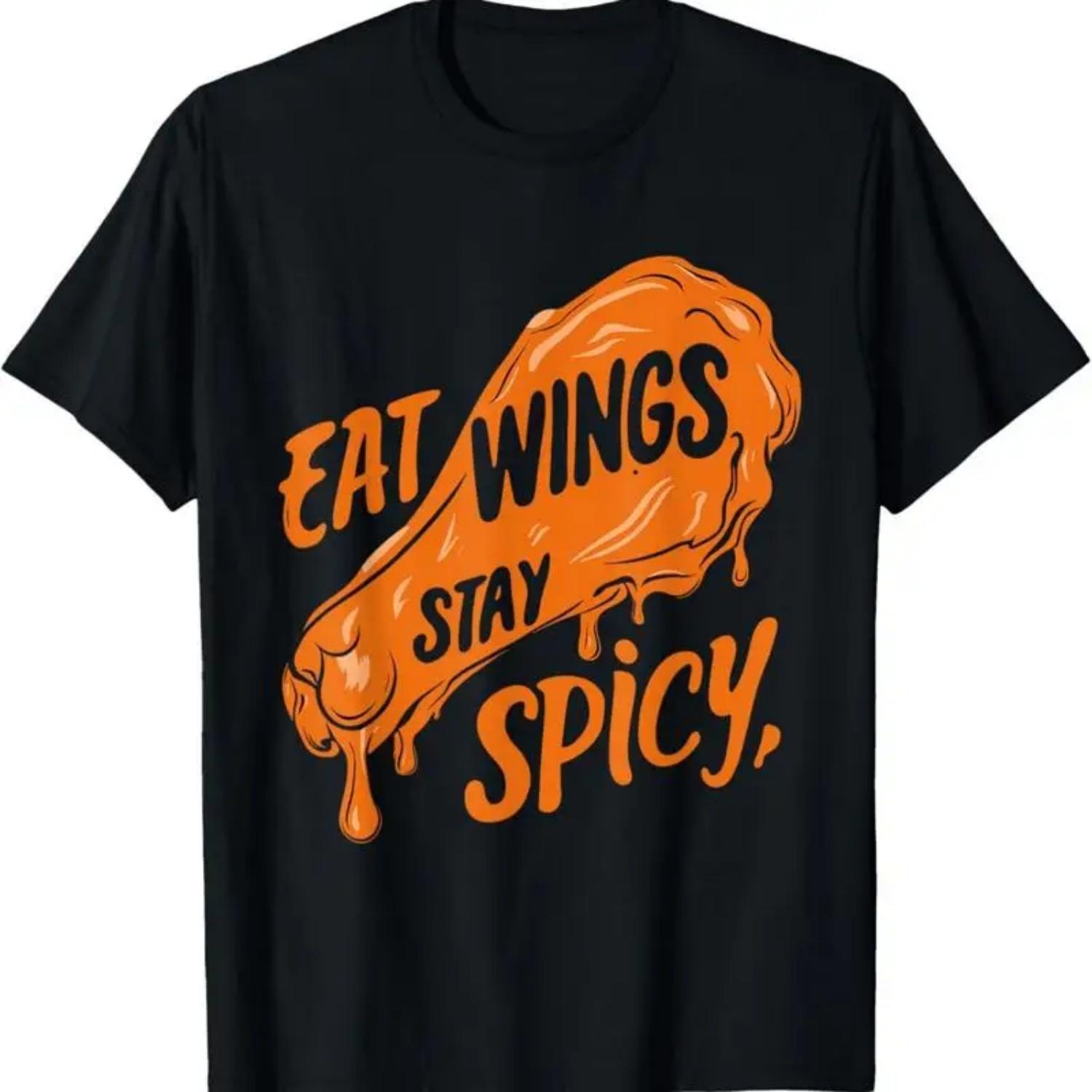 

Chicken Wings Wing Hot Cooked Fast Food T Shirt XXXXXL чорний