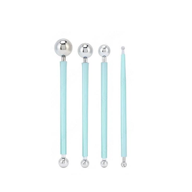 

Stainless Steel Modeling Tools: 4 Tools, 8 Heads, for Clay, Baking, and Grout Pressing 4 Pieces мятный зеленый