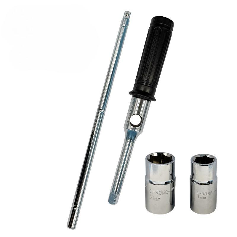 

Foldable Telescopic Cross Tire Wrench - Detachable L-Shaped Socket Wrench for Car Tire Changing, Labor-Saving & Extended Length