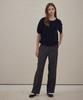 Belloel Wool Color Block Crop Knit T-Shirt Navy