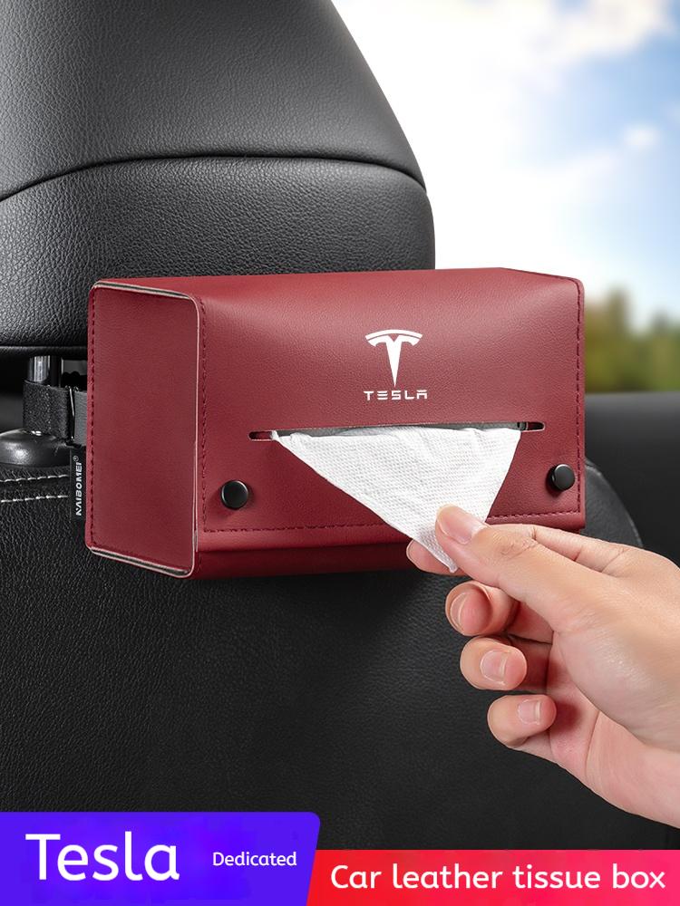 Car Tissue Box Seat Backrest Armrest Sun Visor Tissue Storage Box For Tesla Model Y Model 3 Model S Model X Interior Accessories