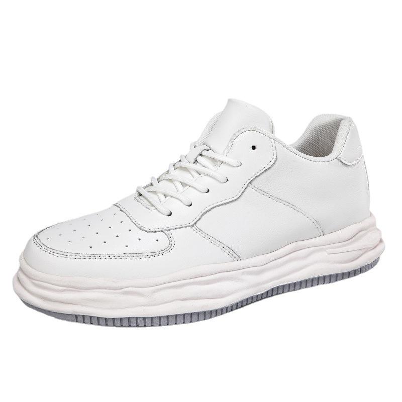 Spring heightening men's shoes leather surface breathable casual sports shoes men's dissolving shoes men's thick soles