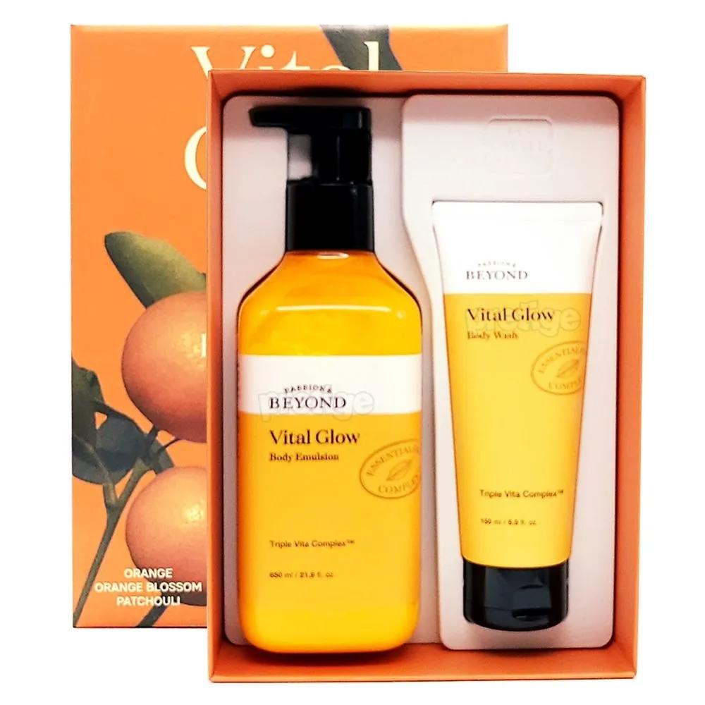 BEYOND Vital Glow Body Emulsion 650ml + Wash 150ml Set