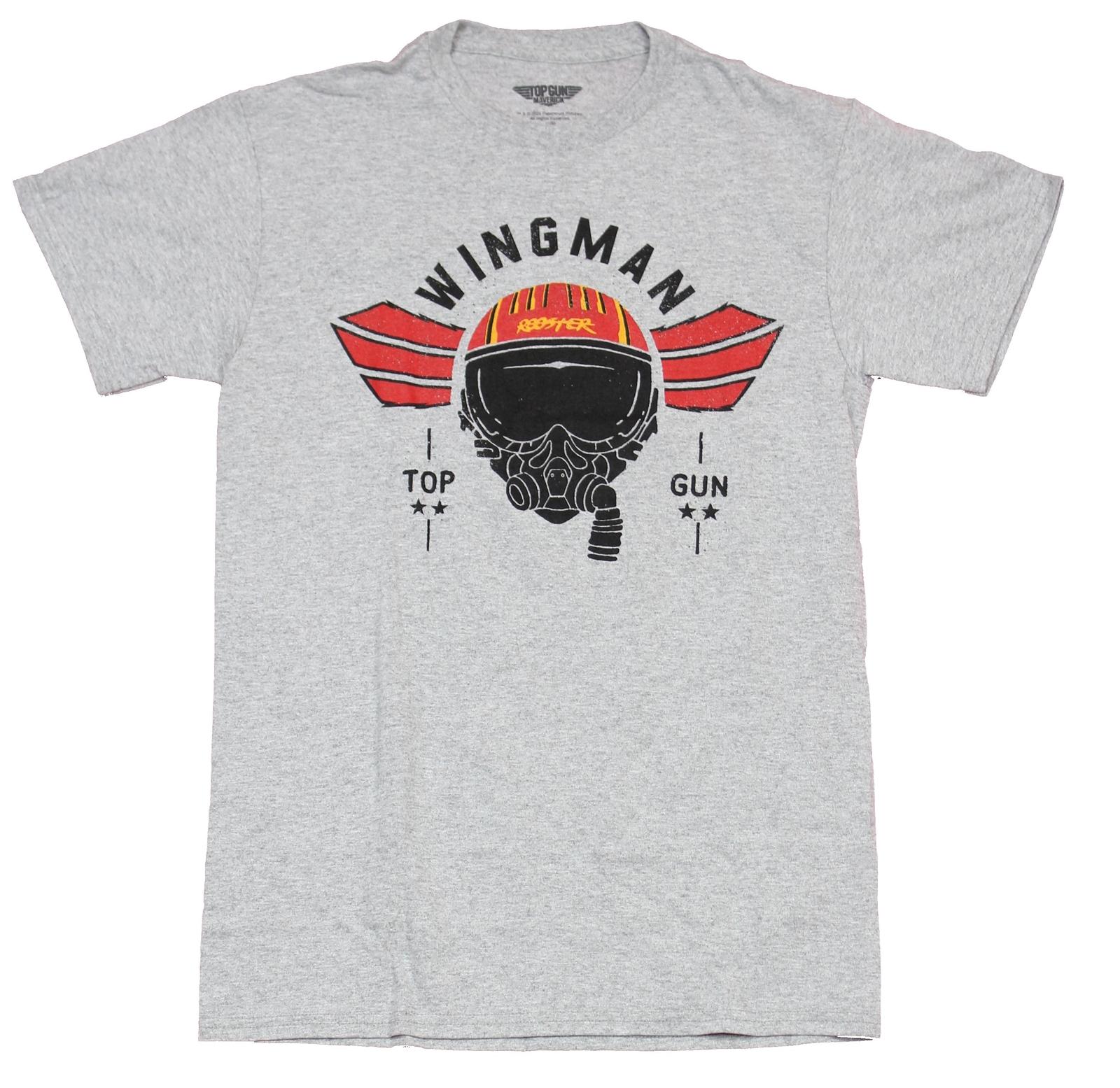 Top Gun Adult New T-Shirt - Wingman Wingman Rooster Winged Helmet Pic XXXL