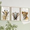 Giraffe Lion Elephant Animal Canvas Print Nursery Animal Nordic Wall Art Poster Picture Baby Children Room Christmas Home Decor