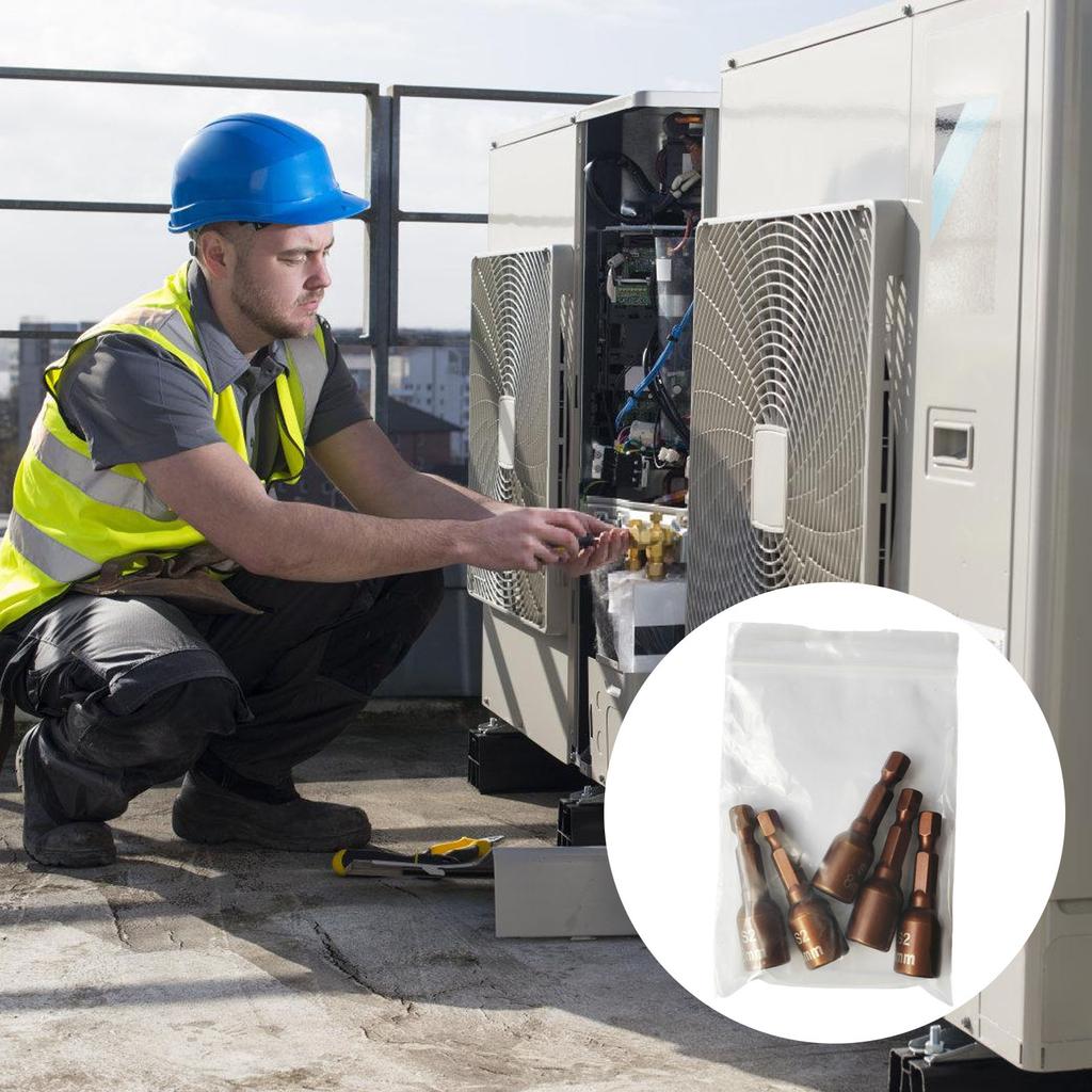 Set of 5/10 Strong Magnetic Drill Bit Nut Driver Socket Bits 1/4Inch Hex Shank Socket Adapter for Efficient Repair Work