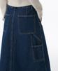 Musinsa Standard Woman Women'S Denim Carpenter Long Skirt [Medium Indigo]