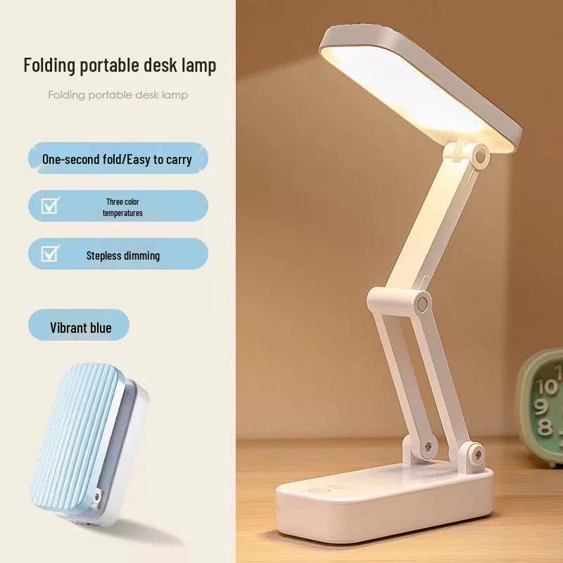 Rechargeable Foldable Table Lamp for Student Dorms - Portable, Adjustable, Ideal for Studying and Reading