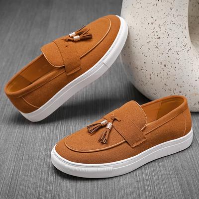 New Arrival Fashion Tassels Loafers Men's Platform Suede Leather Casual Shoes Male Slip On Walking Footwears Zapatos Hombre