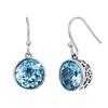 Huitan Fancy Zinc Alloy Color Drop Earrings With Round Blue Cubic Zirconia For Lady Wedding Party Daily Elegant Accessories Zircon