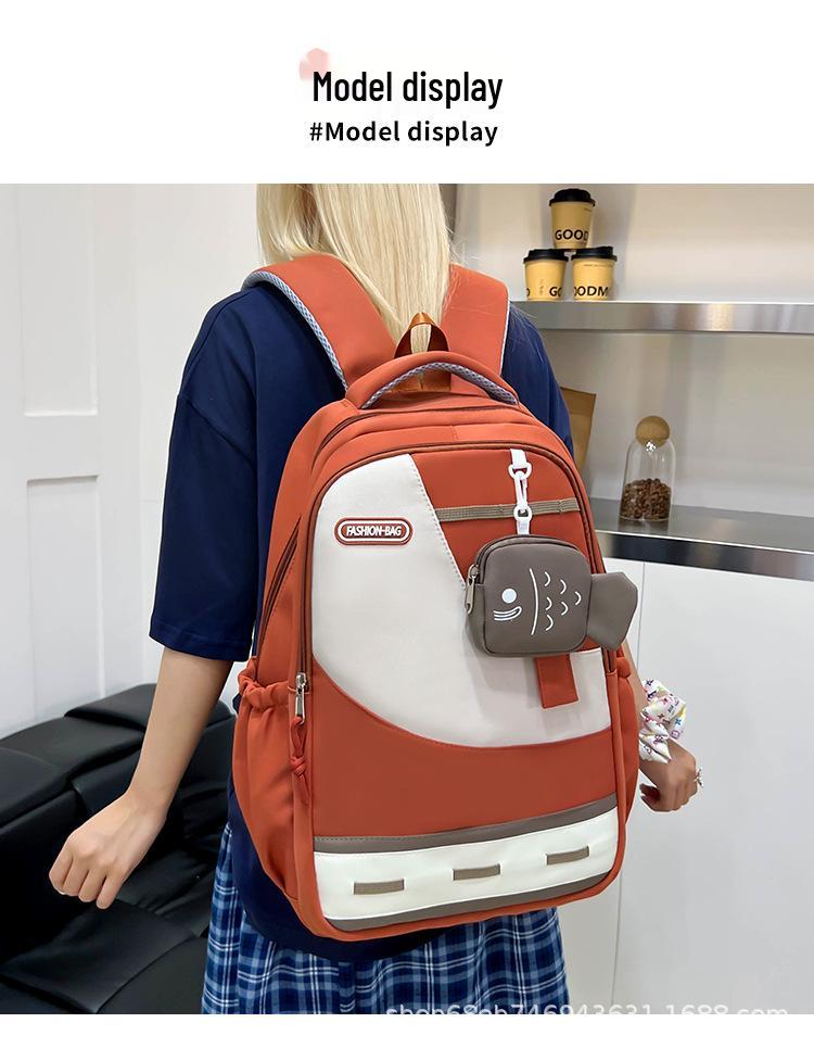 Unisex Trendy Color Block Large Capacity Scratch-Resistant Versatile Student Backpack
