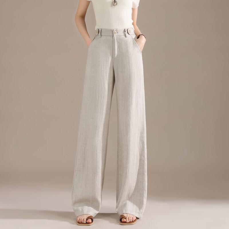 

RAIN.CUN Брюки с высокой талией из смесового льна с широкими штанинами 29