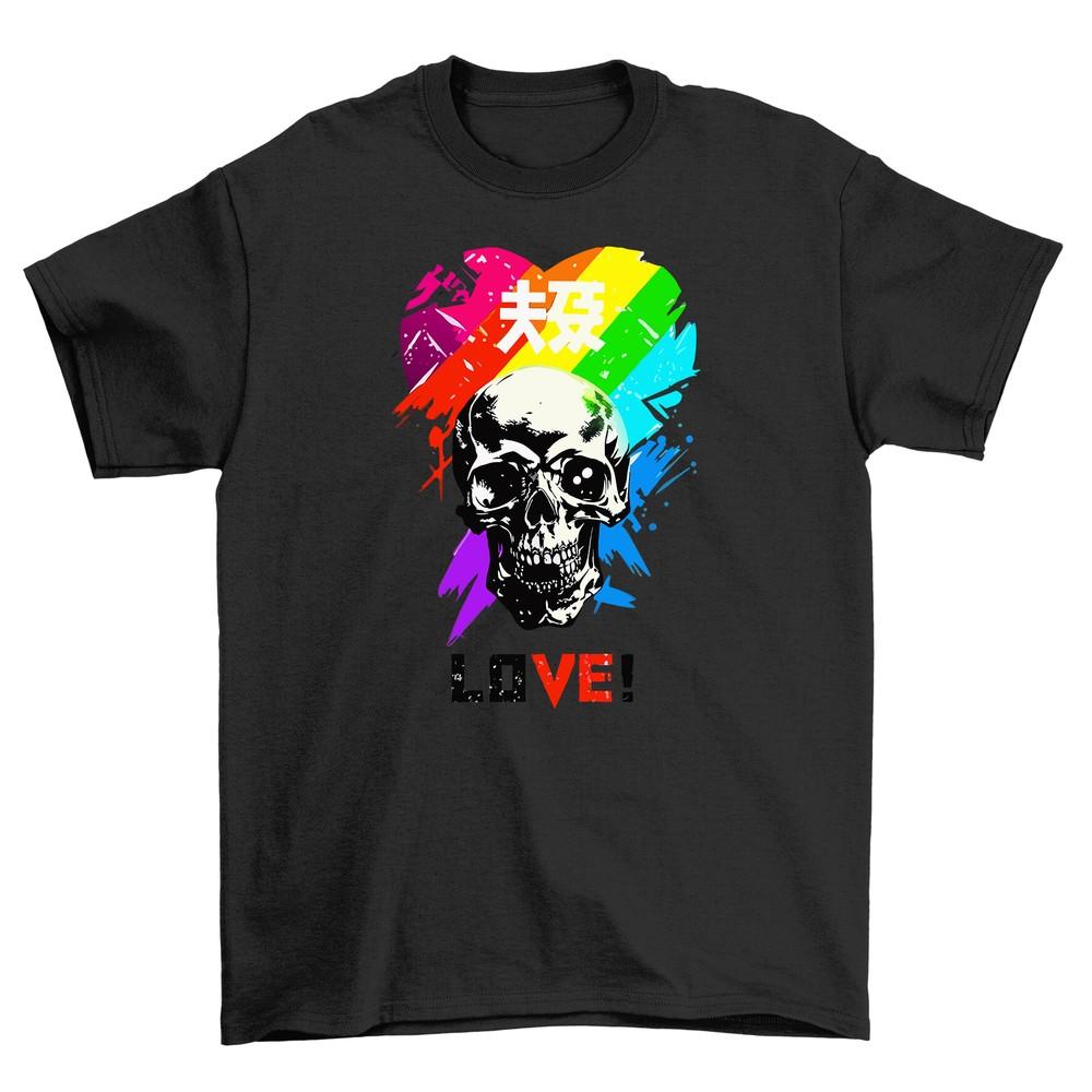'Pride_58 Skull Heart'' Tee - Wear Your Pride with a Dash of Spookiness! Unisex D