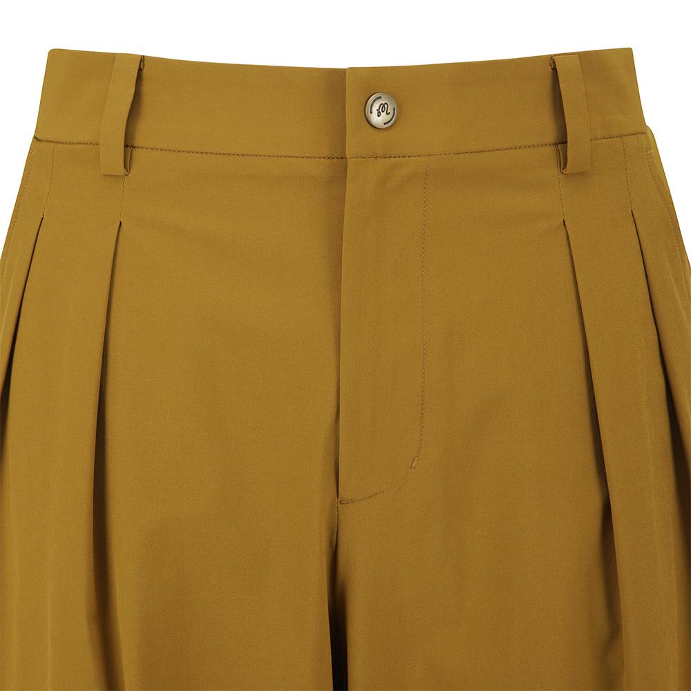 MALBON GOLF Double-Pleated Semi-Wide Pants Tan (Man)