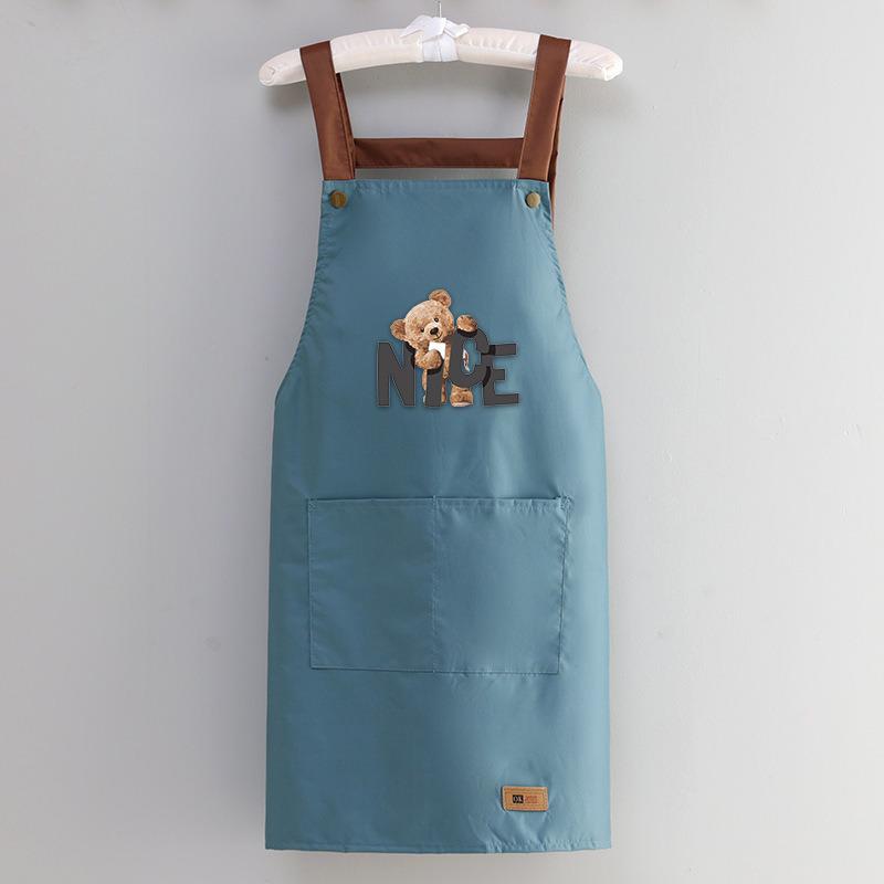 Waterproof Stain-Resistant Kitchen Apron with Simple Print