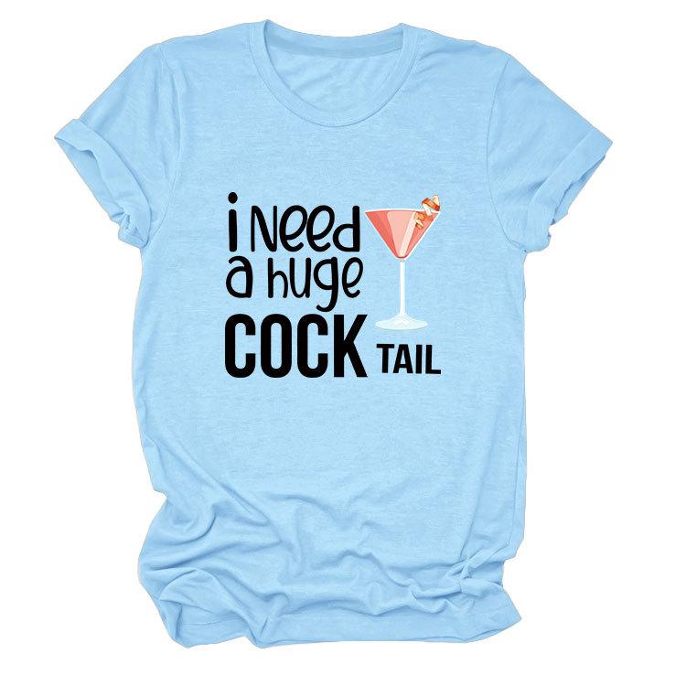 I Need a Huge Trendy Plus Size Women's Crew Neck Short Sleeve T-shirt