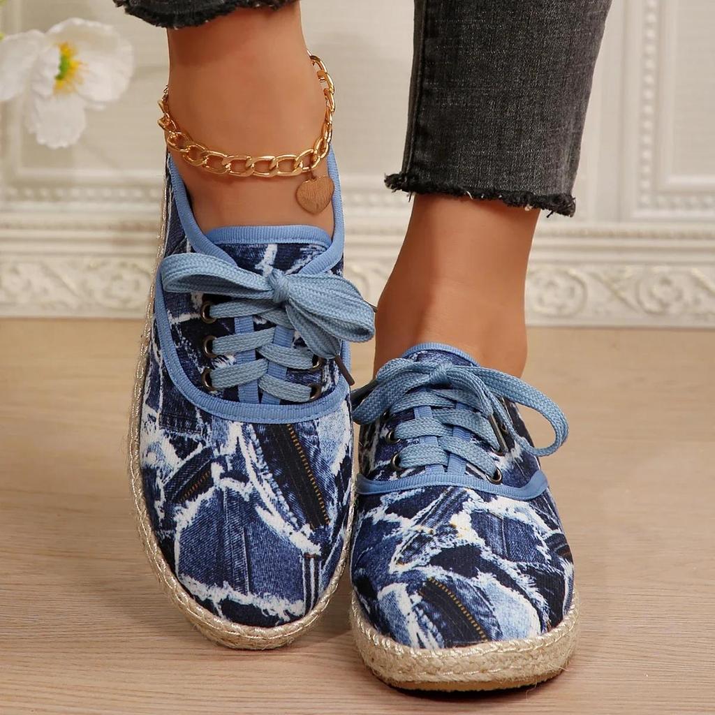 Chaussures de Toile Basses pour Femmes Automne Nouvelles Baskets Plates à Lacets Peu Profondes Décontractées pour la Marche pour Femmes Chaussures Vulcanisées d'Extérieur