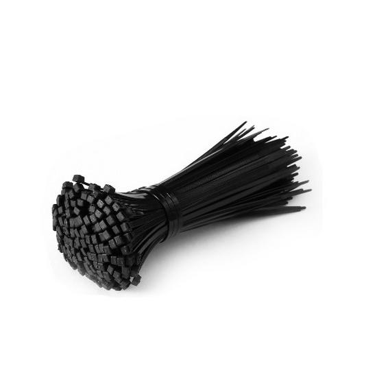 

Чорні самозатискні нейлонові кабельні стяжки - Пластикові фіксуючі та бандажні хомути