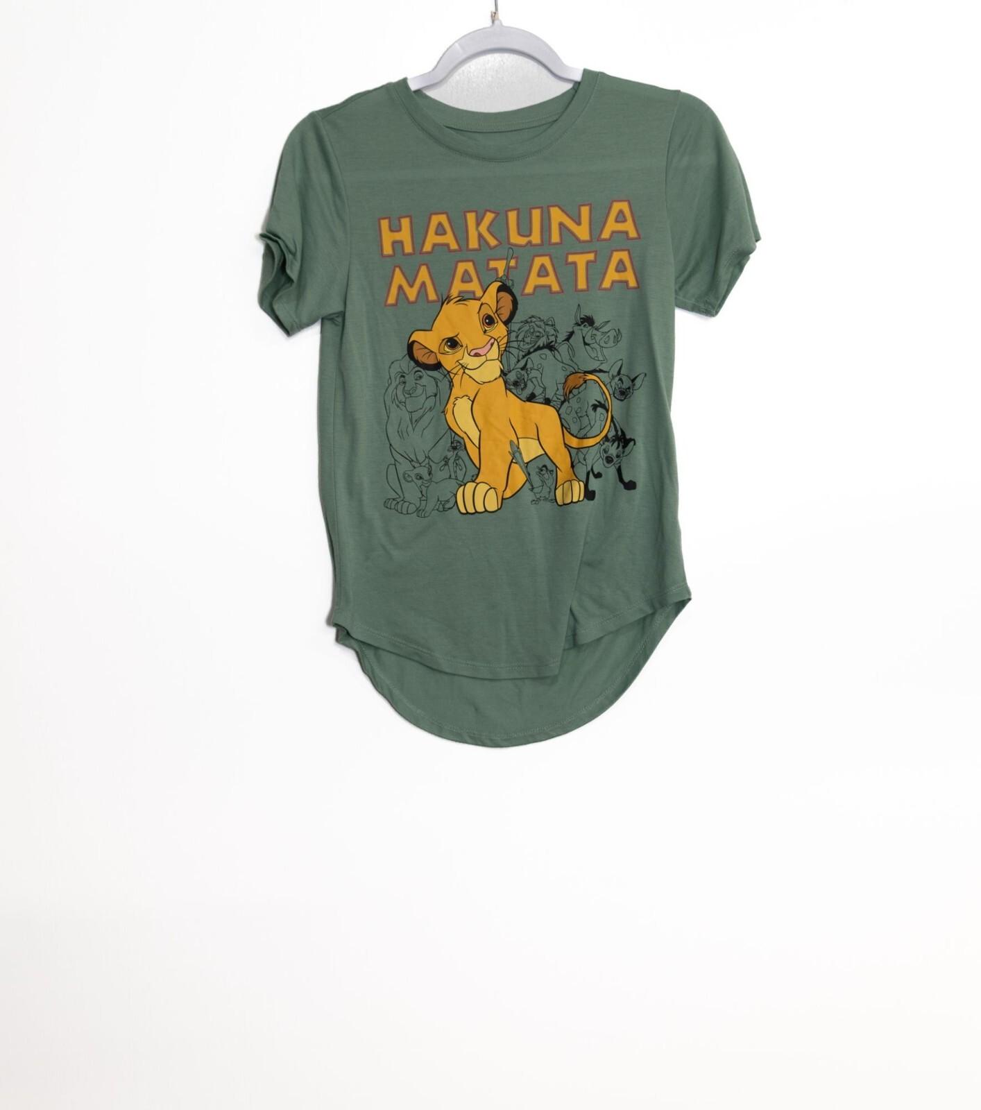Disney Size S Lion King Hakuna Matata T-Shirt In Olive Green With Simba Characte S