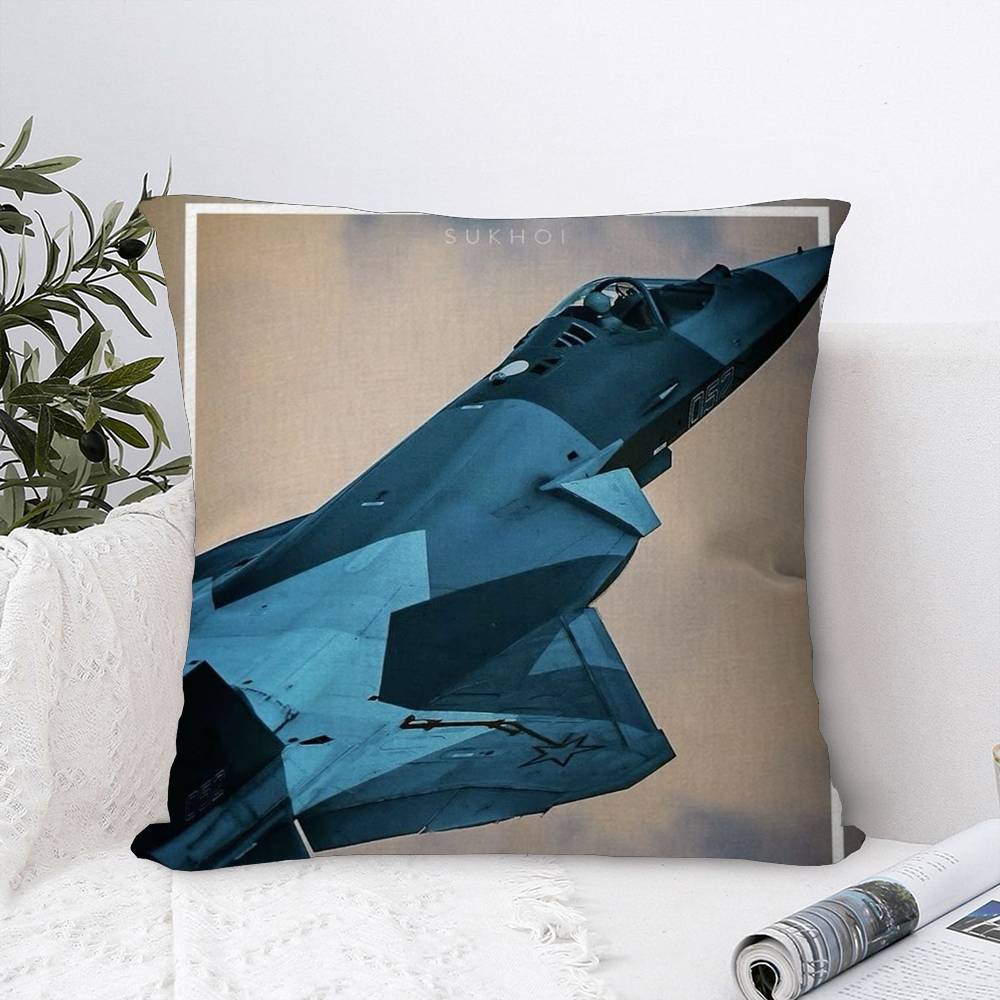 Modern Militärflygplans Kudde Gåva Hemmakontor Dekoration Sovrum Soffa Bil Kuddfodral Fodral 45x45