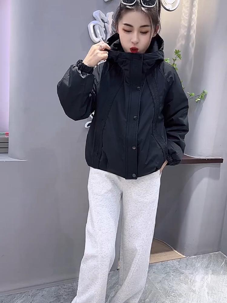 2025 Spring Women's Quilted Cotton Jacket - Short, Fashionable, Thin, and Petite Fit