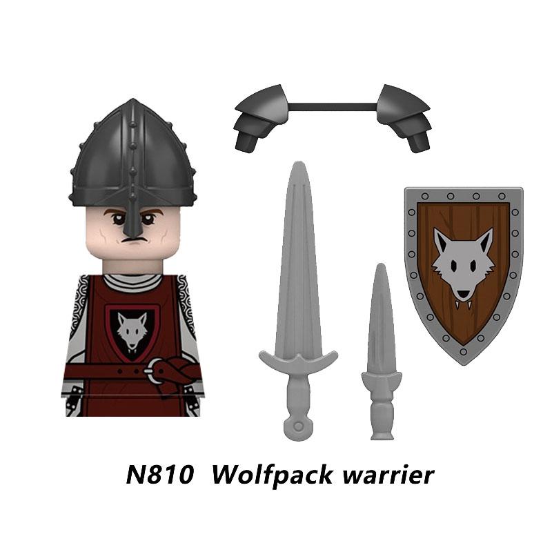 MOC Mittelalterliche Burg Grüner Drachenritter Figuren Bausteine Antiker Römischer Soldat Waffe Schild Kriegspferd Jungen Spielzeug Geschenk K149