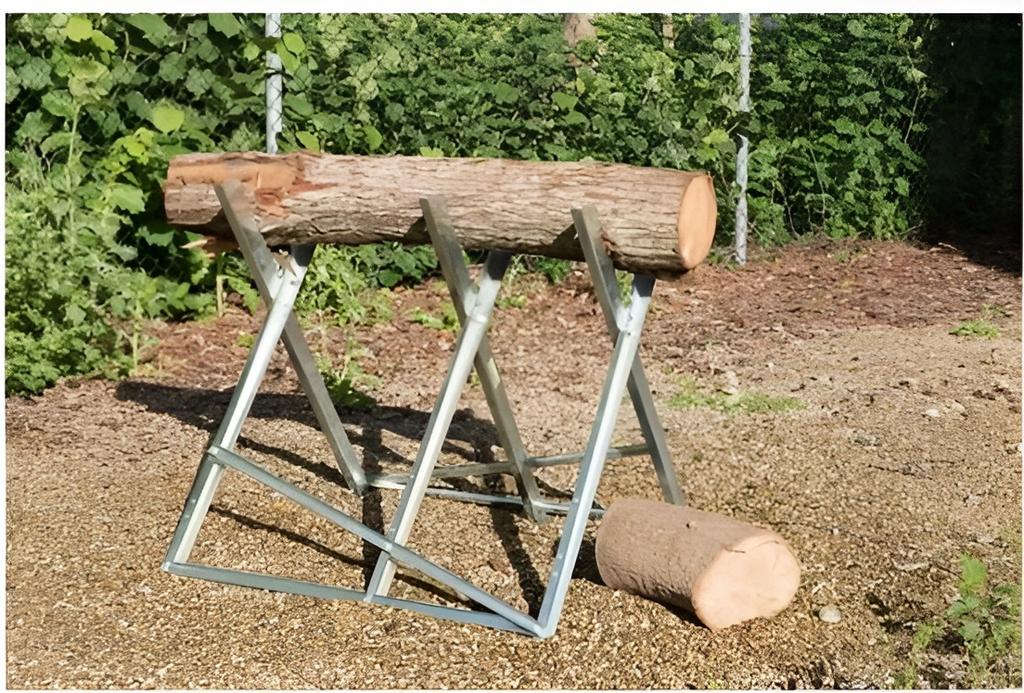 Metal trestle stand for cutting wood, adjustable trestle, 120 kg, steel