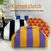Light Luxury Striped Knit Cloud Color Clutch Bag