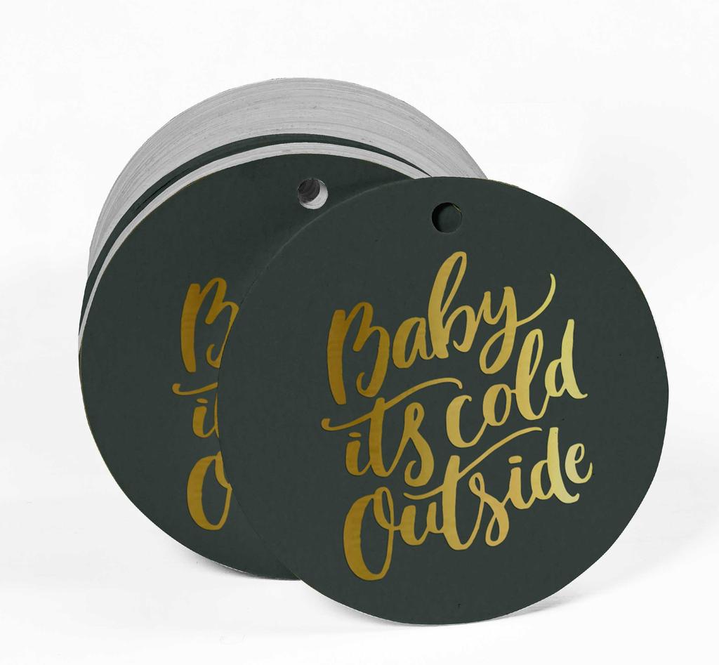 Inkdotpot Real Gold Foil Baby It's Cold Outside Baby Shower Tags Favor Hang Paper Tags 100