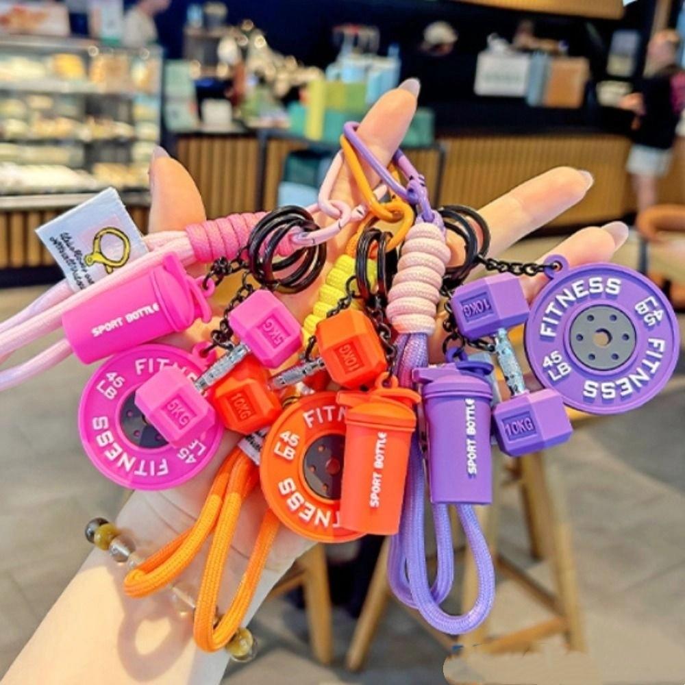 Water Cups Barbell Plates Keychain Dopamine Fitness Series Pendant  Friends