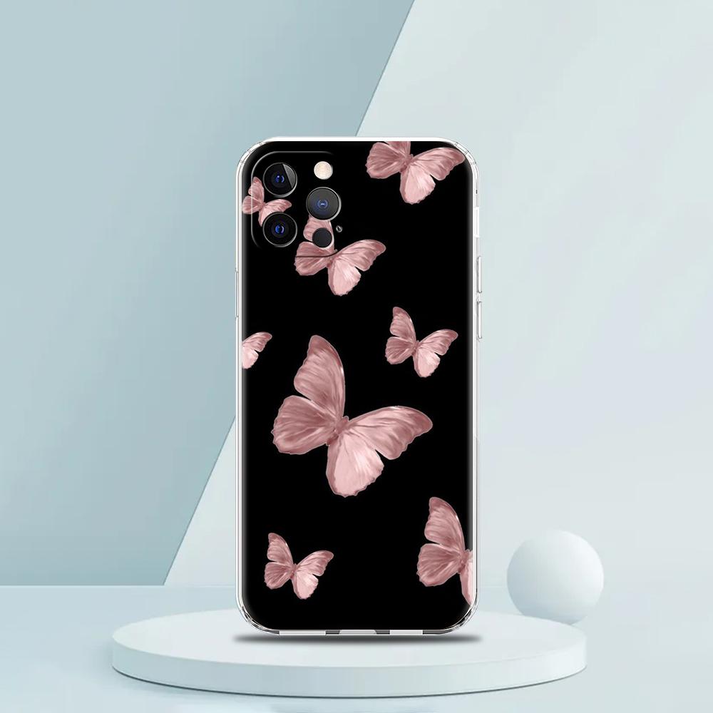 Gold Pink Rose Glitter Hearts Luxury Phone Case For iPhone 16 15 14 13 12 11 Pro Max XS X XR SE 7 8 Plus Silicone Clear Cover