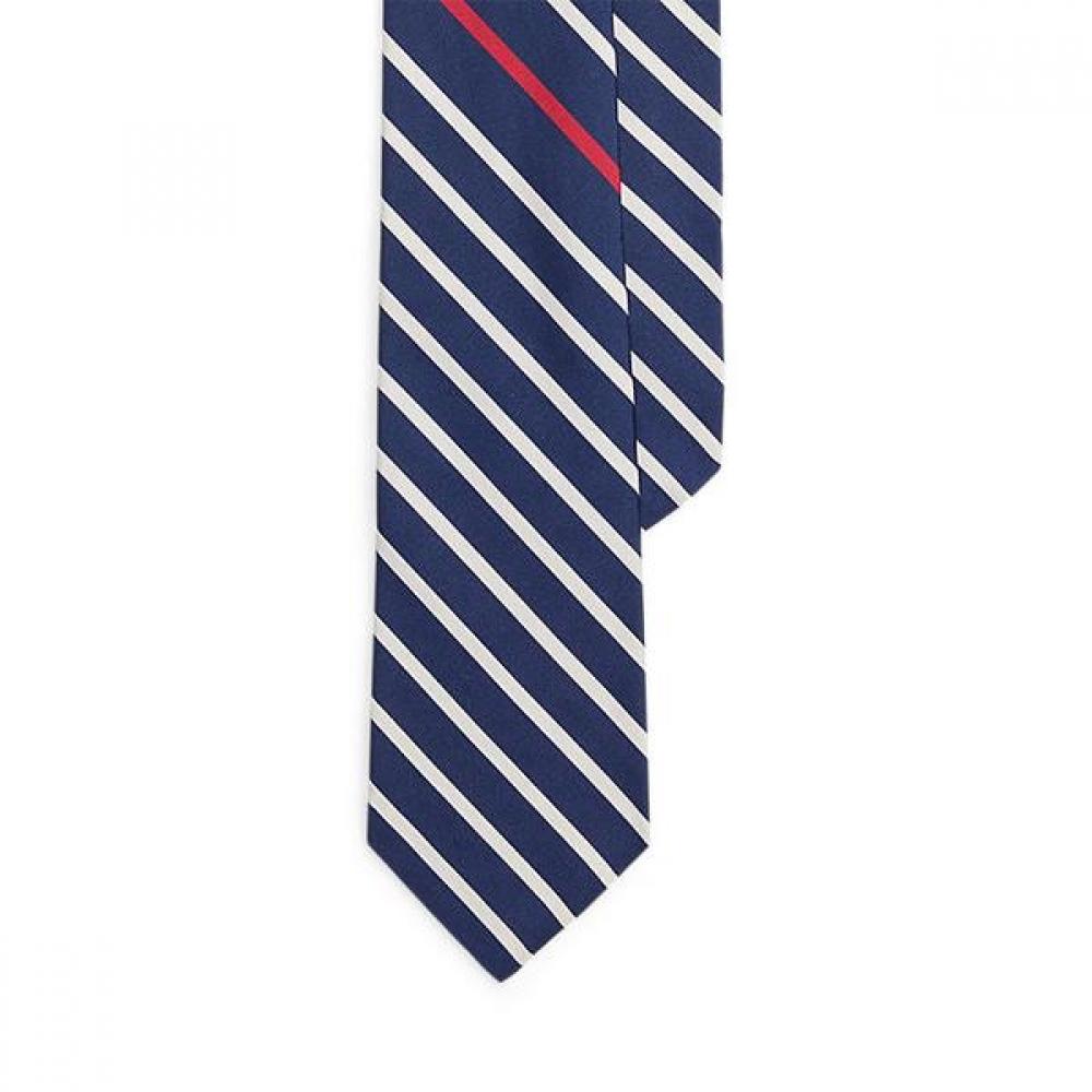 Polo Ralph Lauren Men Striped Silk Cotton Mogador Tie Mnponkw39o20901410 ONE