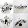 Victorian Layered Black White Ruffled Mesh Tulle Detachable Neck Ruff Faux Collar for Women Cosplay Shawl Wrap Capelet
