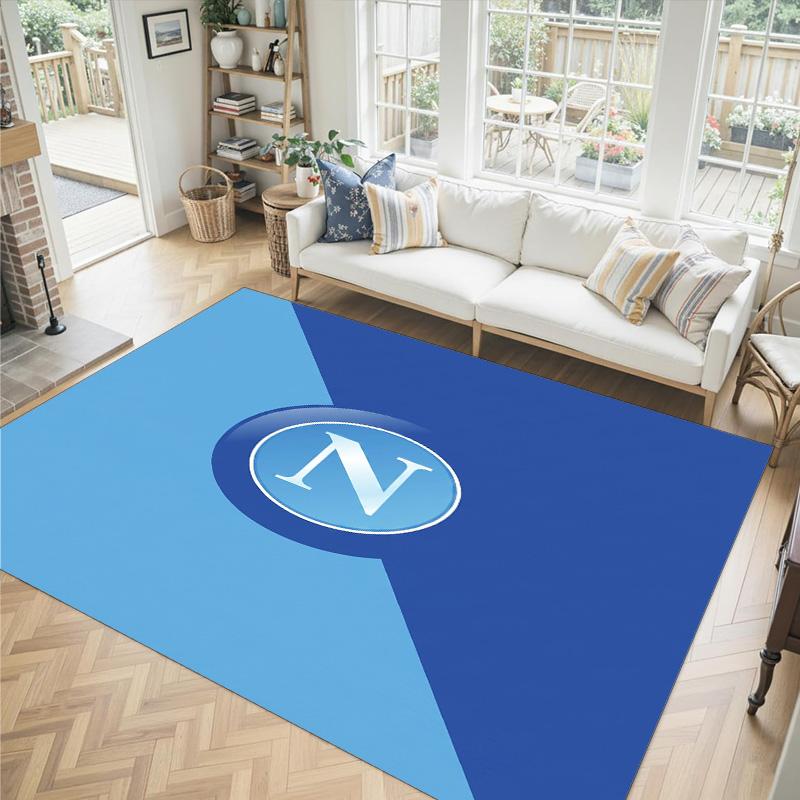 Napoli FC Design Crystal Velvet Carpet Cozy Non?Slip Printed Rug For Bedroom Living Room Entrance