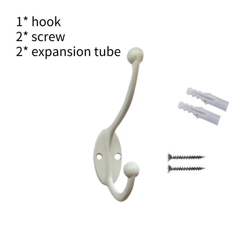 For Hook Coat Wall Zinc Metal Alloy Racks Double Hooks High Load Durable Bearing