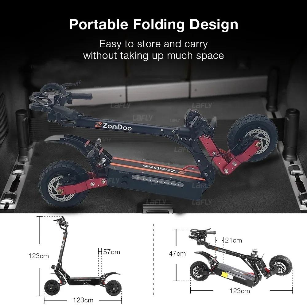 2025 Heißer Verkauf ZonDoo ZO01 plus 5600W60V33AH Doppelmotor Offroad Elektroroller, Typ C Vollfederung Schnelle Geschwindigkeit 65KMH 45MPH