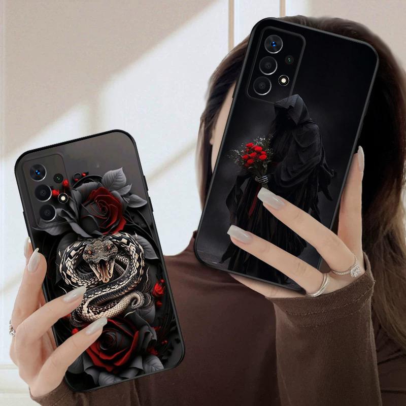 Lila Silverdödskalle För Samsung A03 Core A04 05 06 12 14 15 16 22 23 Galaxy 25 26 4G 34 35 52 53 56 71 73 90 5G mjukt mobilskal
