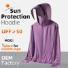 Moletom com Capuz de Proteção Solar de Nylon UPF50+: Design Personalizável Disponível.
