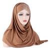 Sofort-Hijab Jersey-Hijabs Für Frauen Kreuz Stirn Pailletten-Turban Muslimische Frauen Hijab-Schal Türkischer Baumwoll-Hijab Für Frauen