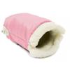 Pink muff gloves for stroller sled insulated fur winter