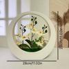 Ornaments Artificial Orchid Pot Plant Decorative Floral Art Moon Shape Imitation Flower Bonsai Home Decor