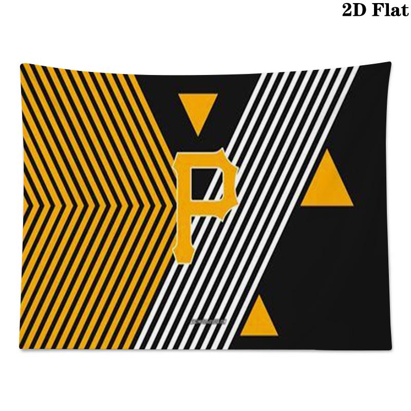 Pittsburgh Pirates Logo Wall Tapestry Aesthetic Wall Hanging Printed Fabric Blanket Decorative Tapestries for Bedroom Living Room Home Decor