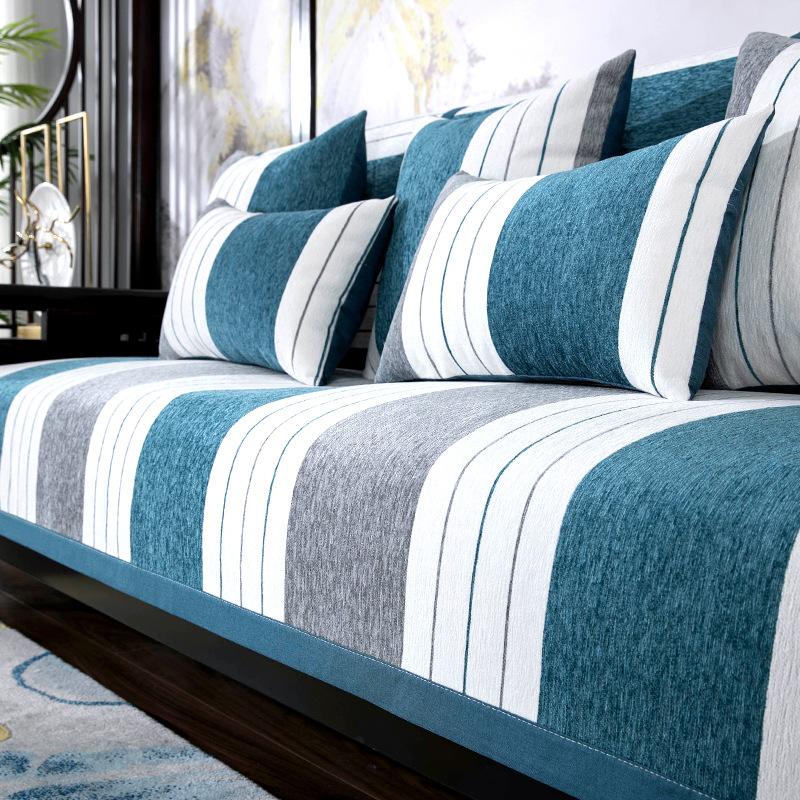New Chinese Sofa Cushion Four Seasons Universal Non-Slip Light Luxury and Simplicity Modern Backrest Towel Chenille Cover Cloth Cover Cover
