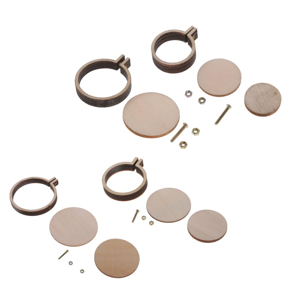 Mini Bastidor de Bordado Redondo de Madeira Moldura de Ponto Cruz para Adultos Artesanato DIY