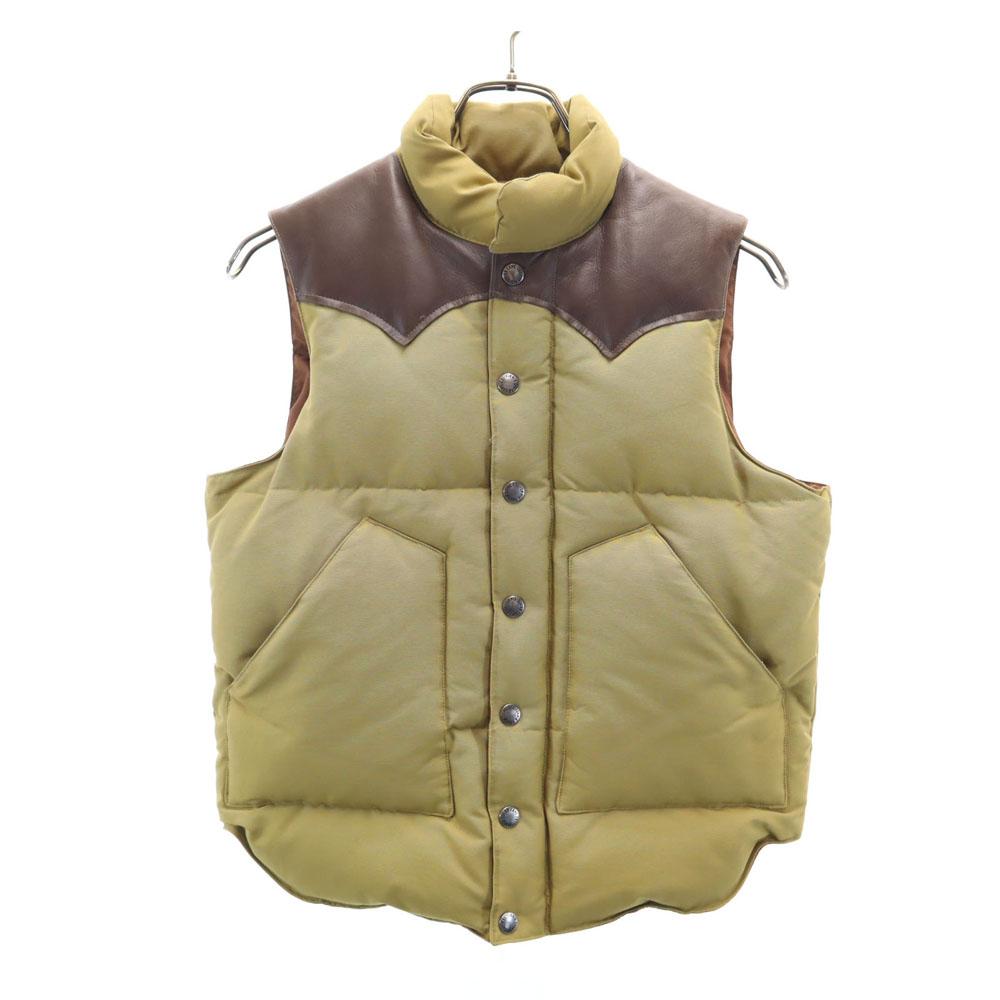 Cloverleaf Long Sleeve Leather Switching Down Vest Women Used