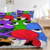 Colorful Cartoon Character Group Print 3Pcs Bedding Set,Duvet Cover with 2 Bedro,Pillowcase Home Birthday Gift