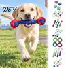 Tough Braided Polyester Ropes Woven Rope Dog Toy, Durable Cotton Knotted Chew Aggressive Teeth Cleaning Toys Interactive Tug-of-War Ring Pet