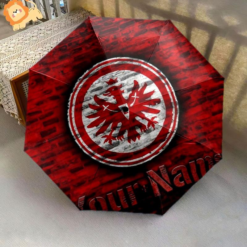 1 PC Automatic Folding Umbrella - Eintracht Frankfurt Custom Name Pattern, Portable & Foldable Design with 8 Ribs, Christmas Birthday Gifts