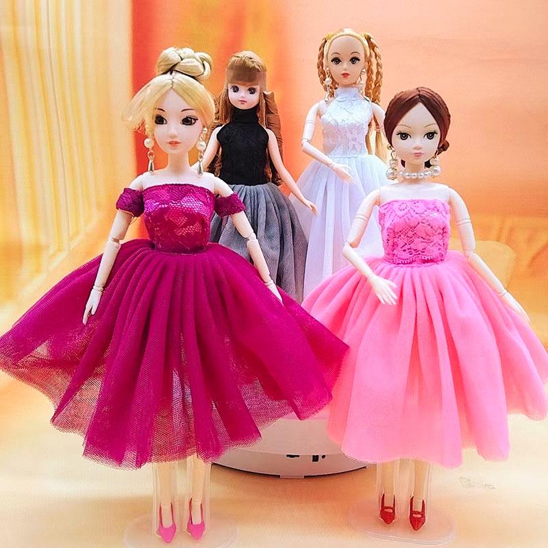 Multicolored Mini Mesh Skirt for 29cm Dolls - Babi Wedding Dress, Short Dress-Up Skirt for Toy Girls